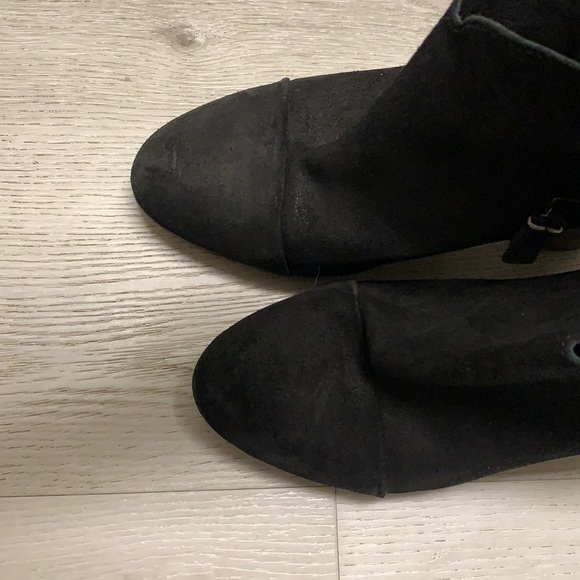 Rag and Bone Margot booties black leather suede size 37 1/2 zipper chunky heels - Picture 8 of 16